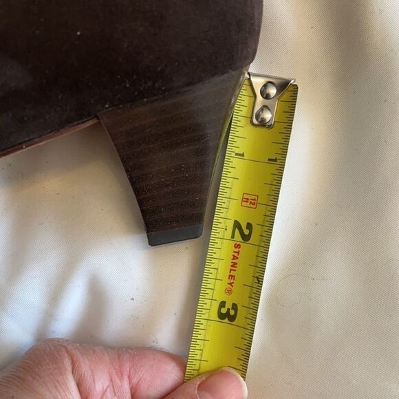 PETER KAISER BROWN SUEDE PATENT SHOES.  NEW - Picture 7 of 8